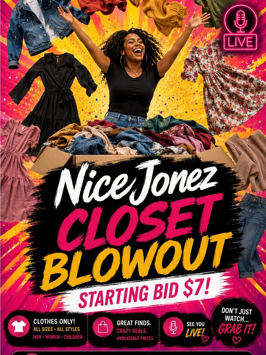 Other - NiceJonez Closet Blow Out Sale! $7 and Up Sb